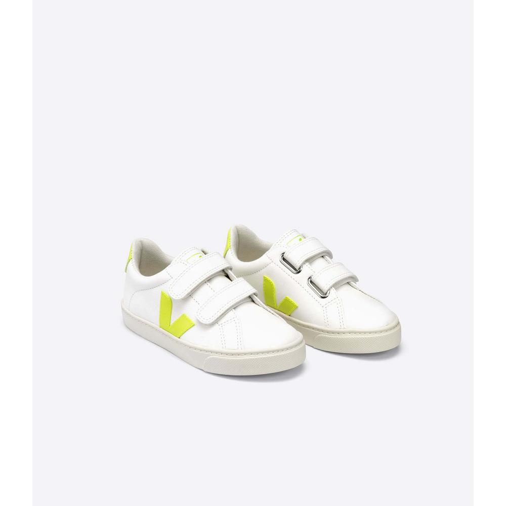 Veja ESPLAR CHROMEFREE Joggesko Barn White/Yellow | NO 826LIS